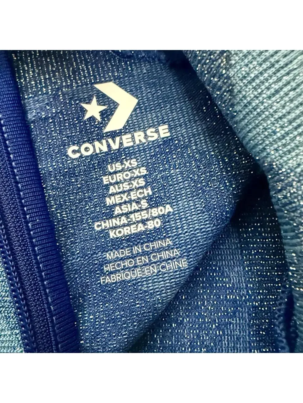 Converse Girls Long Sleeve Star One Piece One piece  Glitter/Stars Royal Blue XS